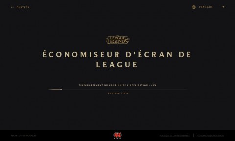 Un économiseur d'écran de League