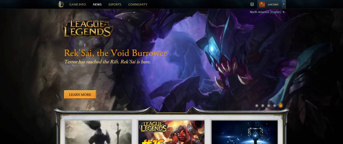 Riot améliore la barre de login du site