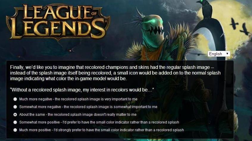 Sondage de Riot sur la recoloration de skins